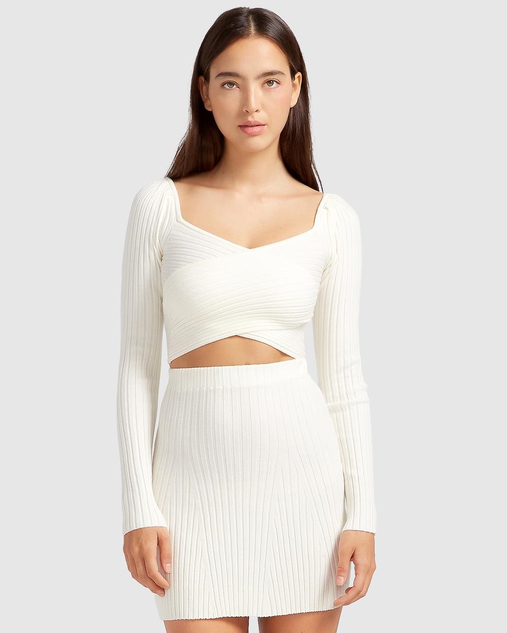 Belle & Bloom - Forget Me Not Knit Crop - Cropped tops (Cream) Forget Me Not Knit Crop