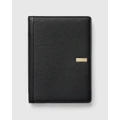 Kinnon - Hudson A4 Compendium - All Stationery (Black pebble/gold hardware) Hudson A4 Compendium