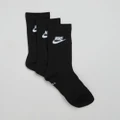 Nike - Sportswear Everyday Essential 3 Pack Crew Socks Unisex - Underwear & Socks (Black & White) Sportswear Everyday Essential 3-Pack Crew Socks - Unisex
