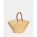 Seafolly - Straw Fan Tote Bag - Bags (Natural) Straw Fan Tote Bag