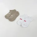 Lorna Jane - 2 Pack Secret Socks - Ankle Socks (White & Off White) 2-Pack Secret Socks