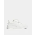 Pull&Bear - Minimalist Lace up Chunky Trainers - Lifestyle Sneakers (White) Minimalist Lace-up Chunky Trainers