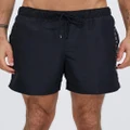 Tommy Hilfiger - Original Recycled Mid Length Swim Shorts - Swimwear (Black) Original Recycled Mid Length Swim Shorts
