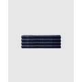 Bambury - Elvire Hand Towels 4 Pack - Bathroom (Blue) Elvire Hand Towels 4 Pack
