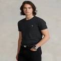 Polo Ralph Lauren - Custom Slim Fit Jersey Crewneck T Shirt - T-Shirts & Singlets (Black Marl Heather) Custom Slim Fit Jersey Crewneck T-Shirt