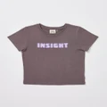 Insight - Teen Girls Longline Short Sleeve T Shirt - Short Sleeve T-Shirts (GREY) Teen Girls Longline Short Sleeve T-Shirt