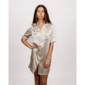 SILK MAGNOLIA - Silk Nightshirt - Sleepwear (Grey) Silk Nightshirt