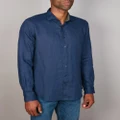 Abelard - Slim Fit European Pure Linen Shirt - Shirts & Polos (NAVY) Slim Fit European Pure Linen Shirt
