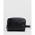 Double Oak Mills - George Leather Washbag - Bags & Tools (Black) George Leather Washbag