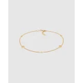 Elli Jewelry - Anklet Coin Trend Timeless Adjustable in 925 Sterling Silver Gold Plated - Jewellery (Gold) Anklet Coin Trend Timeless Adjustable in 925 Sterling Silver Gold Plated