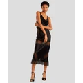 Cynthia Rowley - Lace Charmeuse Bias Skirt - Skirts (BLACK) Lace Charmeuse Bias Skirt