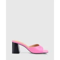 Siren - Stop Heeled Mules - Mid-low heels (Rose Leather) Stop Heeled Mules