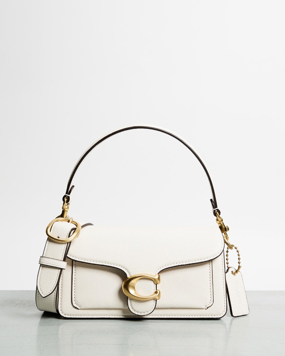 Coach - Polished Pebble Leather Tabby Shoulder Bag - Handbags (Chalk) Polished Pebble Leather Tabby Shoulder Bag