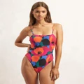 AERE - Recycled Nylon Square Neck Swimsuit - One-Piece / Swimsuit (Oversized Floral) Recycled Nylon Square Neck Swimsuit