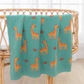 Living Textiles - Whimsical Baby Blanket Giraffe Sage - Blankets (Sage) Whimsical Baby Blanket - Giraffe-Sage