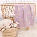 Living Textiles - Whimsical Baby Blanket Bunny Lilac - Blankets (Lilac) Whimsical Baby Blanket - Bunny-Lilac