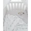 Living Textiles - Organic Muslin Cot Blanket Dandelion Grey - Nursery (Grey) Organic Muslin Cot Blanket - Dandelion-Grey