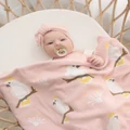 Living Textiles - Australiana Baby Blanket Cockatoo Blush - Blankets (Pink) Australiana Baby Blanket - Cockatoo-Blush