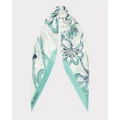 Florence Broadhurst - Egrets Silk Scarf - Scarves & Gloves (Teal) Egrets Silk Scarf