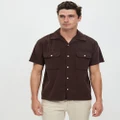 Jack & Jones - Shane Cord SS Shirt - Shirts & Polos (Chocolate Brown) Shane Cord SS Shirt