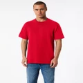 American Apparel - Heavyweight Cotton Unisex T Shirt - Short Sleeve T-Shirts (Red) Heavyweight Cotton Unisex T-Shirt