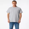 American Apparel - Heavyweight Cotton Unisex T Shirt - Short Sleeve T-Shirts (Heather Grey) Heavyweight Cotton Unisex T-Shirt
