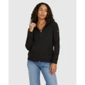Billabong - Boundary Up Zip Up Hoodie For Women - Jumpers & Cardigans (BLACK HEATHER) Boundary Up Zip Up Hoodie For Women