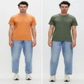 Calvin Klein Jeans - Monologo T Shirt 2 Pack - T-Shirts & Singlets (Burnt Clay & Thyme) Monologo T-Shirt 2-Pack