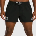 RVCA - Fight Scrapper Elastic Walkshorts 15" - Shorts (BLACK) Fight Scrapper Elastic Walkshorts 15"