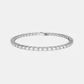 Swarovski - Matrix Tennis bracelet, Round cut, Small, White, Rhodium plated - Jewellery (White & Rhodium Plated) Matrix Tennis bracelet, Round cut, Small, White, Rhodium plated
