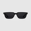 Daniel Wellington - Rectangular Acetate Black Sunglasses - Square (Black) Rectangular Acetate Black Sunglasses