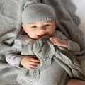 Little Bamboo - Textured Knit Baby Gift Set Marle Grey - Blankets (Grey) Textured Knit Baby Gift Set - Marle Grey