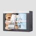The Little Linen Company - Boxed Baby Gift Set Safari Bear - Blankets (Blue) Boxed Baby Gift Set - Safari Bear