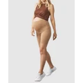 Angel Maternity - Nude Cotton Maternity Shorts - Maternity Tights (Nude) Nude Cotton Maternity Shorts