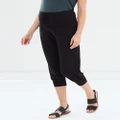 Bamboo Body - Summer Slouch Pants - Pants (Black) Summer Slouch Pants
