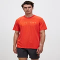 Superdry Sport - Code Stacked Logo Tee - T-Shirts & Singlets (Sunset Red) Code Stacked Logo Tee