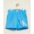 Calvin Klein - Medium Drawstring Shorts Teens - Shorts (Blue Crush) Medium Drawstring Shorts - Teens