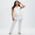 Cotton On Maternity - Maternity Friendly Rib Knit Wrap Vest - Tops (White Rib) Maternity Friendly Rib Knit Wrap Vest