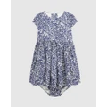 Polo Ralph Lauren - Floral Cotton Dobby Dress Babies - Dresses (Blue Mu) Floral Cotton Dobby Dress - Babies