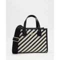 Tommy Hilfiger - City Small Tote Woven Bag - Bags (Black & Calico) City Small Tote Woven Bag