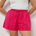 Atmos&Here - Tallulah Broiderie Shorts - Shorts (Raspberry Pink) Tallulah Broiderie Shorts