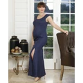 Angel Maternity - Willa Glamour Formal Gown Dress Navy - Dresses (Navy) Willa Glamour Formal Gown Dress Navy