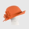 Max Alexander - Winter Felt Orange Cloche Hat - Hats (Orange) Winter Felt Orange Cloche Hat