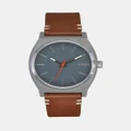 Nixon - Time Teller Leather Watch - Watches (Lt Gunmetal & Basalt & Sienna) Time Teller Leather Watch