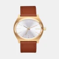 Nixon - Time Teller Leather Watch - Watches (Light Gold & White Sunray) Time Teller Leather Watch