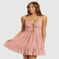 Roxy - Jasmine Breeze Strappy Mini Dress For Women - Dresses (ASH ROSE) Jasmine Breeze Strappy Mini Dress For Women