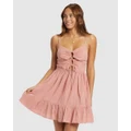 Roxy - Jasmine Breeze Strappy Mini Dress For Women - Dresses (ASH ROSE) Jasmine Breeze Strappy Mini Dress For Women