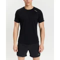2XU - Aero Tee - Short Sleeve T-Shirts (Black & Silver Reflective) Aero Tee