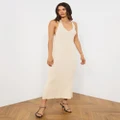 Atmos&Here - Antonia Halter Knit Midi Dress - Dresses (Cream) Antonia Halter Knit Midi Dress