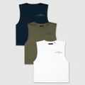 First Division - 3 Pack Core Crest Tank - Muscle Tops (Multi) 3-Pack Core Crest Tank